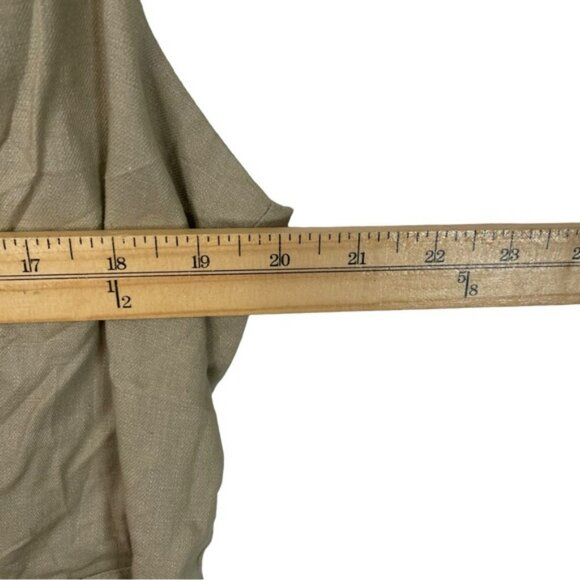 NWT Banana Republic Tan Linen Romper Short Safari Style Stretch V-Neck Size 14 - Picture 4 of 14